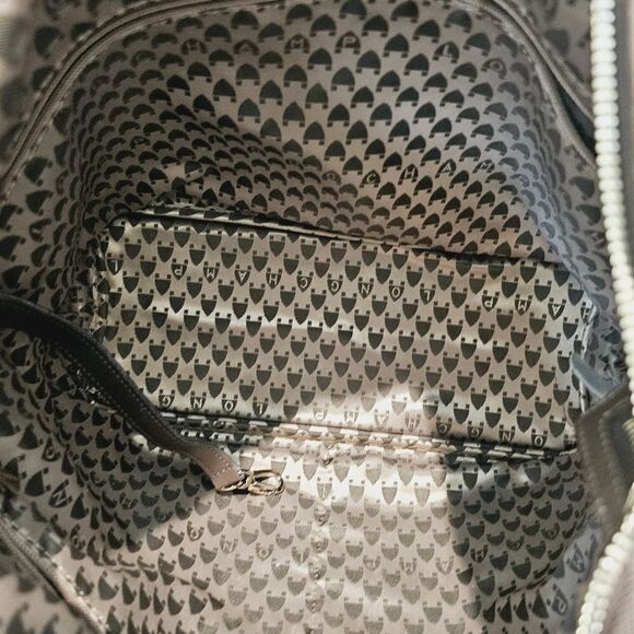 Longchamp Legende Hobo Brown Ostrich Embossed Bag Top Handle Carry Handbag - Picture 10 of 16